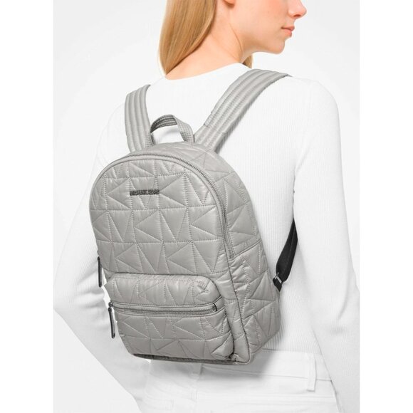 S Michael Kors Winnie Medium Quilted Nylon Blue Backpack 35T0UW4B2C NWT $398 main image 5